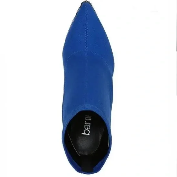 Bar lll Blue Suede Melanay Pointy Heeled Beaded Bootie Sz 8 - Picture 2 of 13